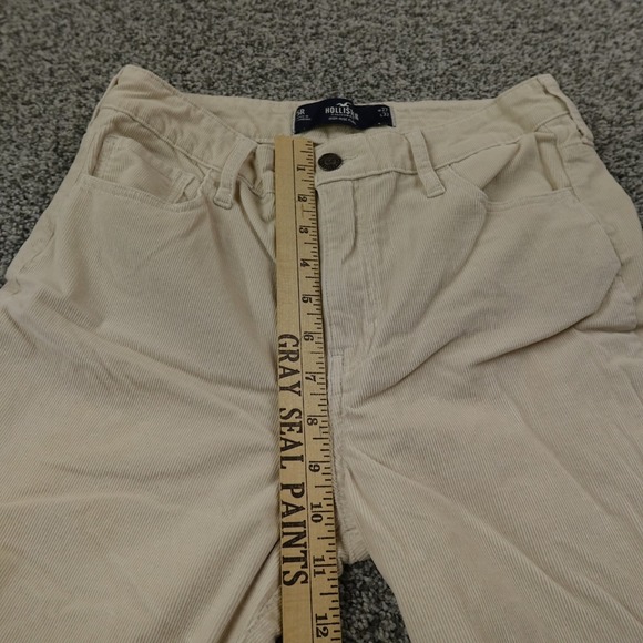 Hollister Jeans Womens 5 Beige Corduroy Pants High Rise Flare Bell Stretch Flex - Picture 4 of 11
